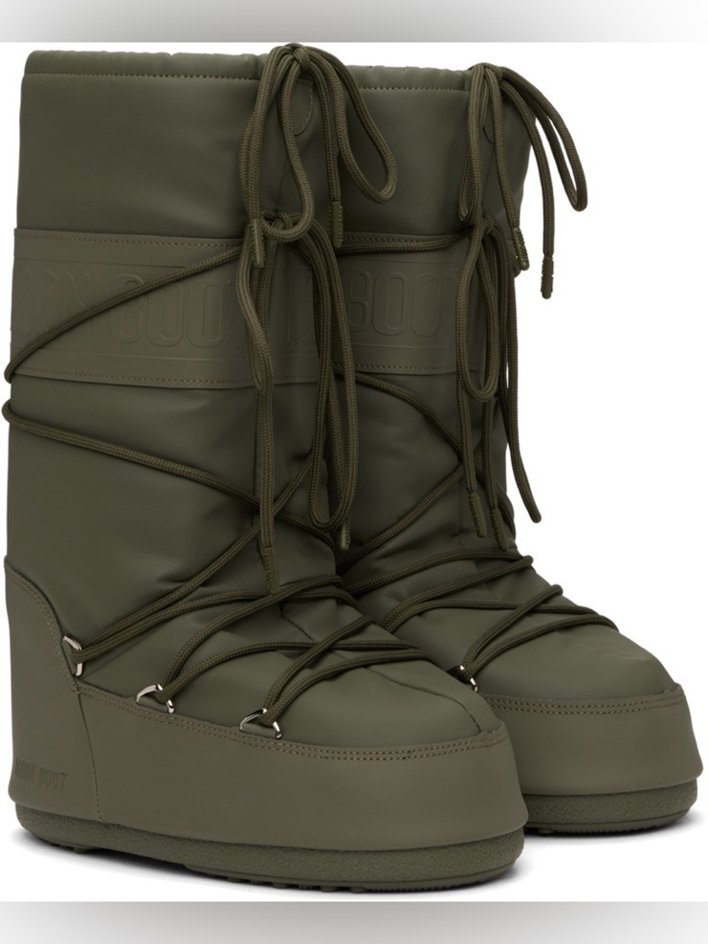 Moon Boot Icon Rubber Khaki Boots - Lace Up Boots- EU 35/38 - Picture 3 of 11